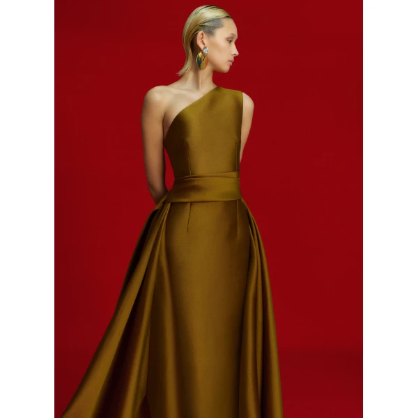 Solace London The Charo Maxi Dress in Gold