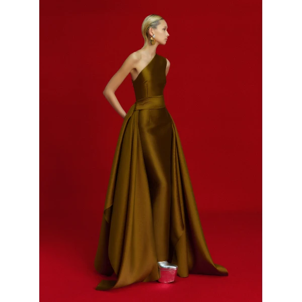 Solace London The Charo Maxi Dress in Gold
