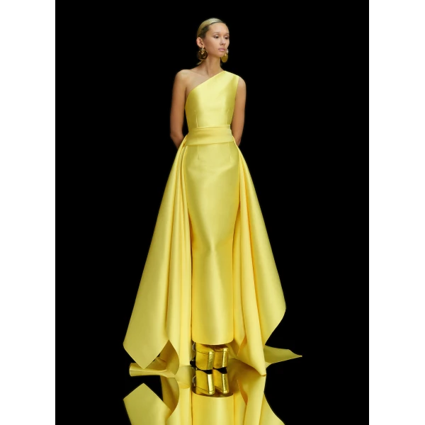 Solace London The Charo Maxi Dress in Lemon