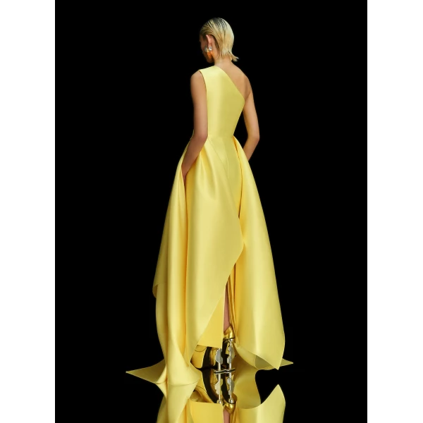 Solace London The Charo Maxi Dress in Lemon
