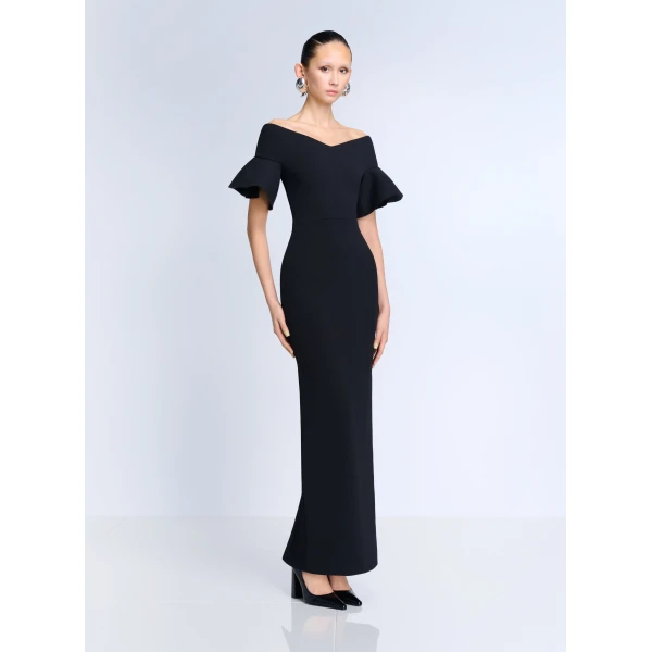 Solace London The Cielo Maxi Dress in Black