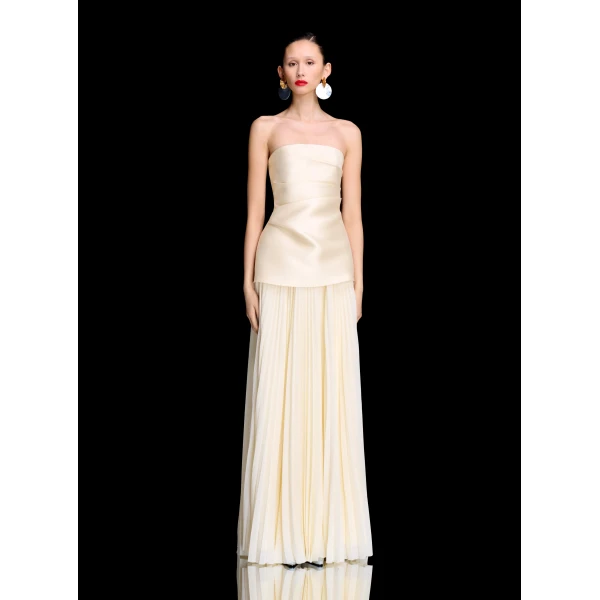 Solace London The Claudette Maxi Dress in Pearl