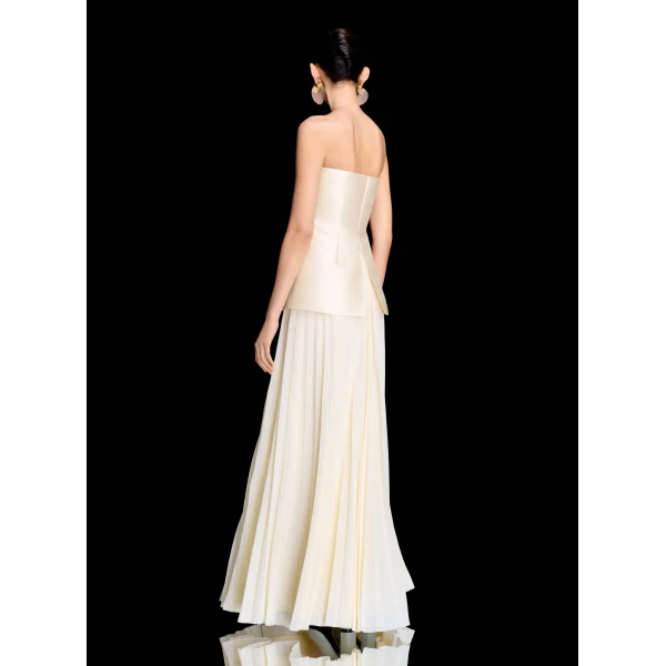 Solace London The Claudette Maxi Dress in Pearl
