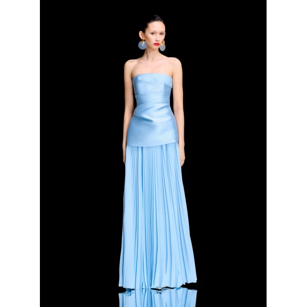 Solace London The Claudette Maxi Dress in Soft Blue