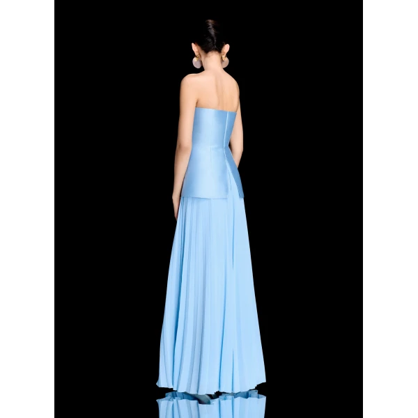 Solace London The Claudette Maxi Dress in Soft Blue
