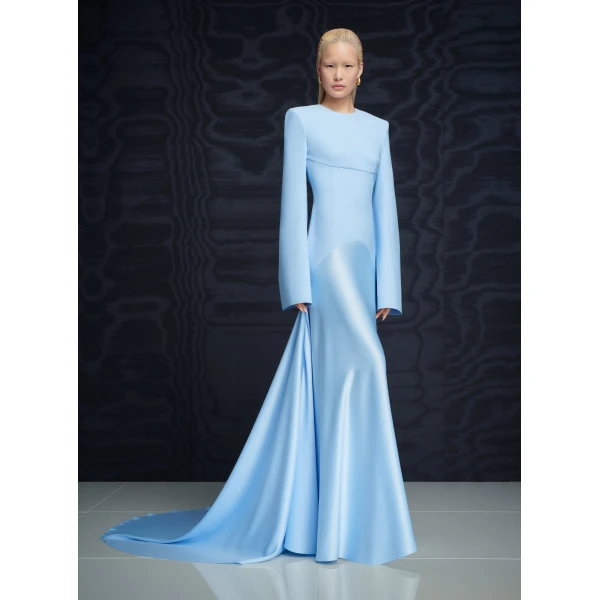 Solace London The Claudine Maxi Dress in Ice Blue