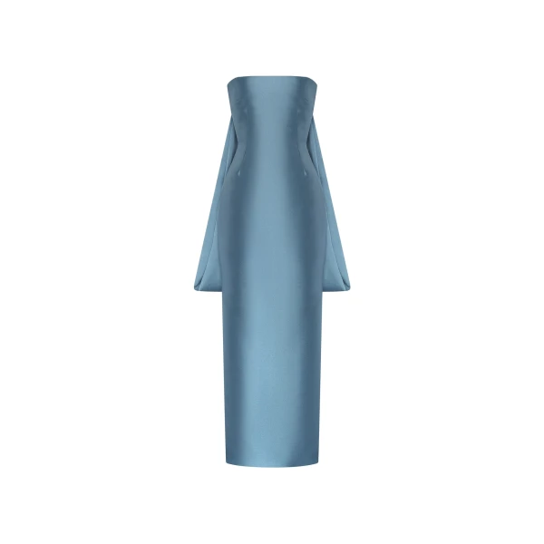 Solace London The Dandridge Maxi Dress in Slate Blue | Maxi Dresses | Coveti