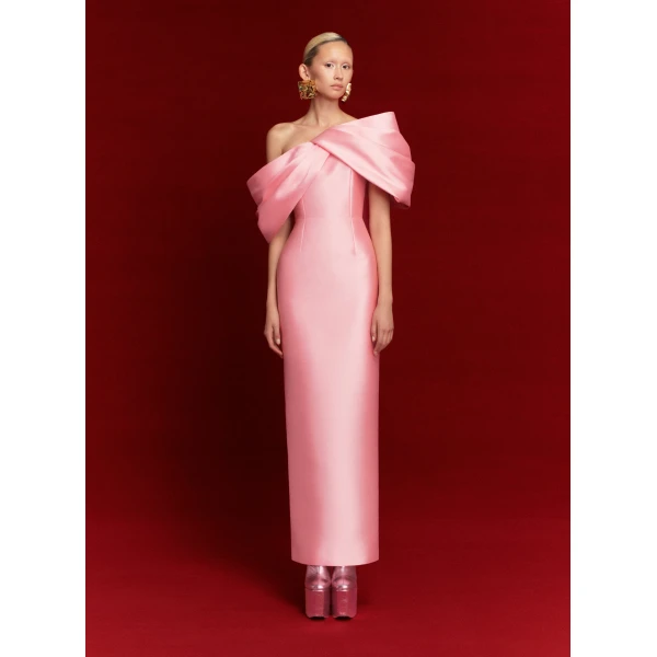 Solace London The Davina Maxi Dress in Powder Pink