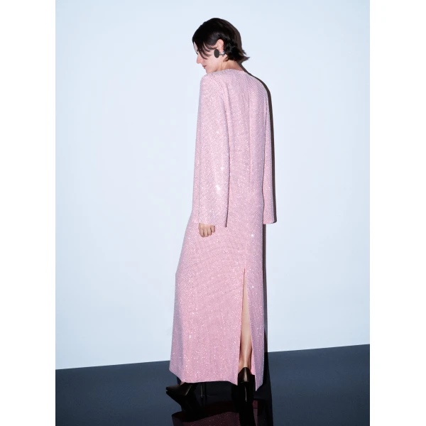 Solace London The Delano Maxi Dress in Soft Pink