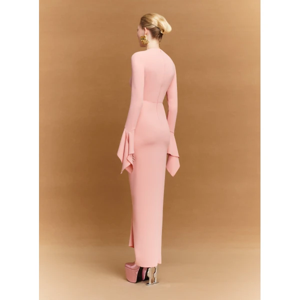 Solace London The Della Maxi Dress in Putty Pink