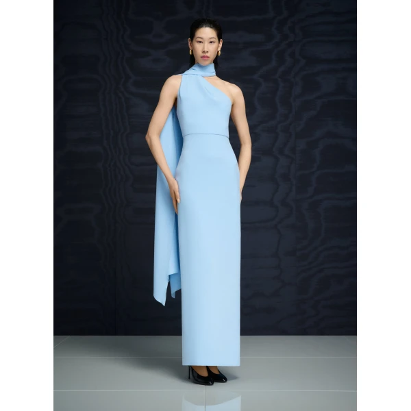 Solace London The Demi Maxi Dress in Ice Blue