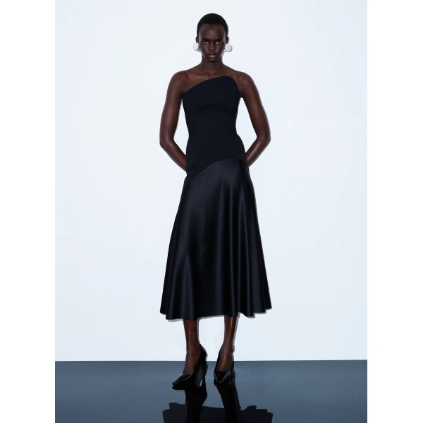 Solace London The Edison Midi Dress in Black