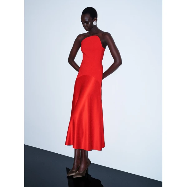 Solace London The Edison Midi Dress in Red