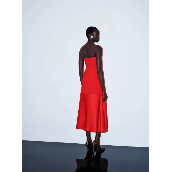 Solace London The Edison Midi Dress in Red