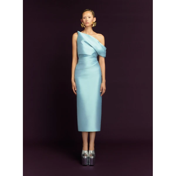 Solace London The Ellison Midi Dress in Arctic Blue