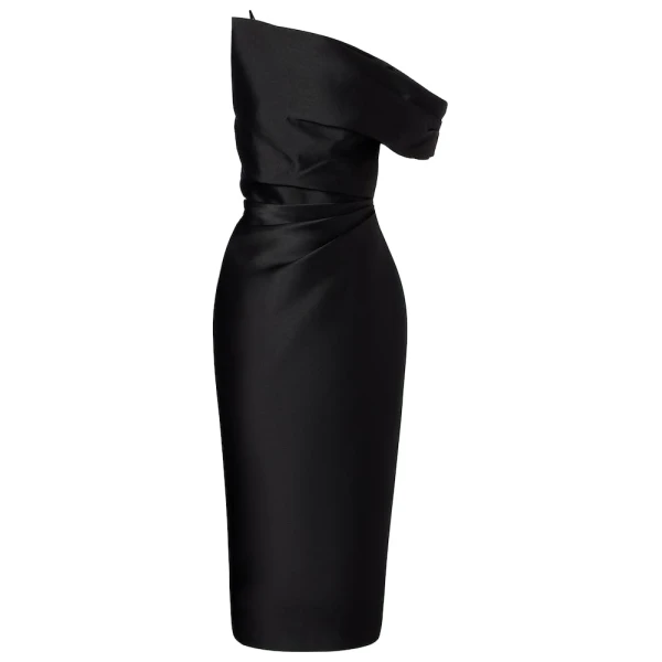 Solace London The Ellison Midi Dress in Black | Midi Dresses | Coveti