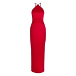 Solace London The Fern Maxi Dress in Crimson Red | Maxi Dresses | Coveti