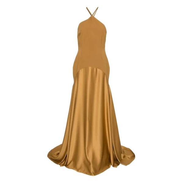 The Florie Maxi Dress in Gold