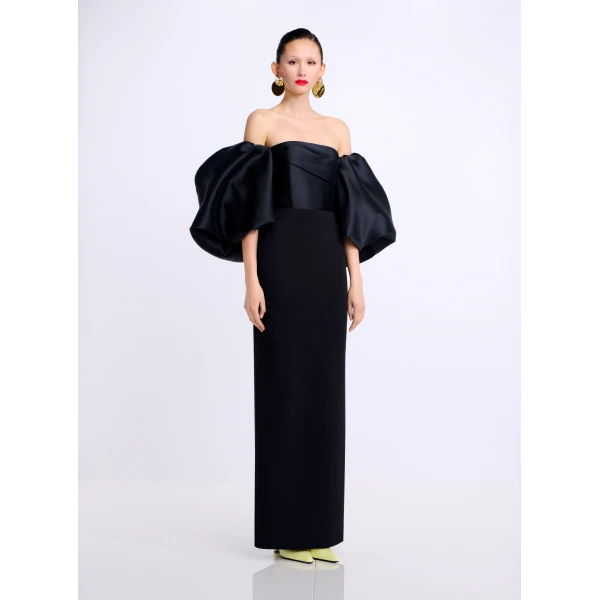 Solace London The Floris Maxi Dress in Black
