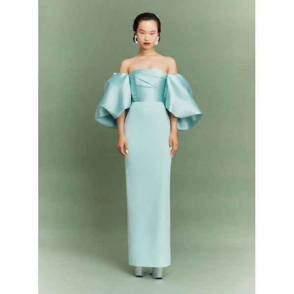 Solace London The Floris Maxi Dress in Opal