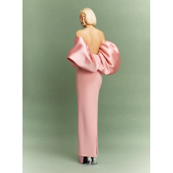Solace London The Floris Maxi Dress in Putty Pink