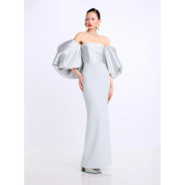 Solace London The Floris Maxi Dress in Silver