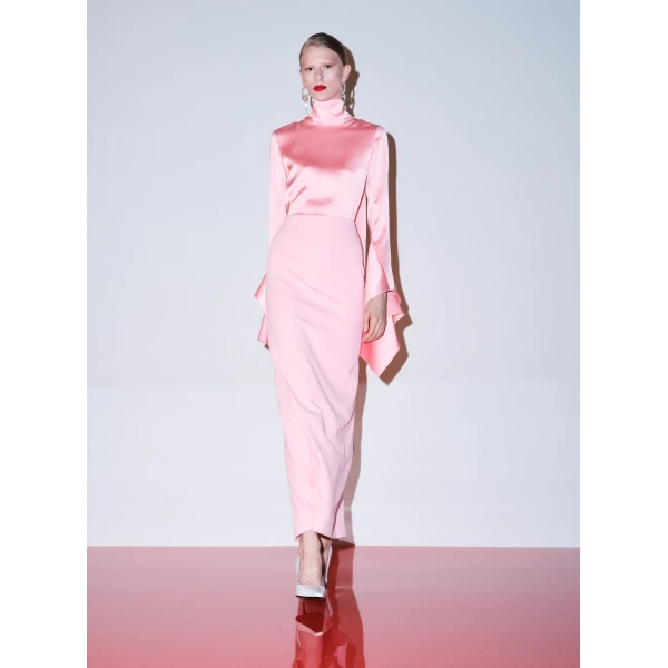 Solace London The Francoise Maxi Dress in Soft Pink