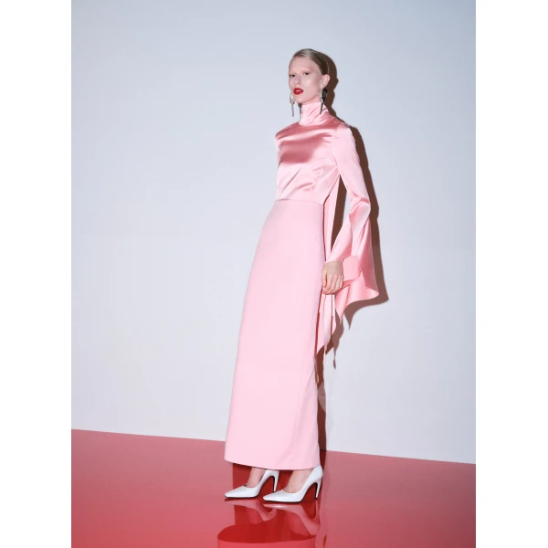 Solace London The Francoise Maxi Dress in Soft Pink