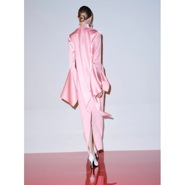 Solace London The Francoise Maxi Dress in Soft Pink