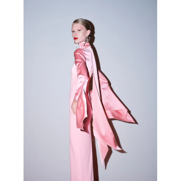 Solace London The Francoise Maxi Dress in Soft Pink