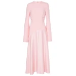 Solace London The Gaia Midi Dress in Soft Pink | Midi Dresses | Coveti