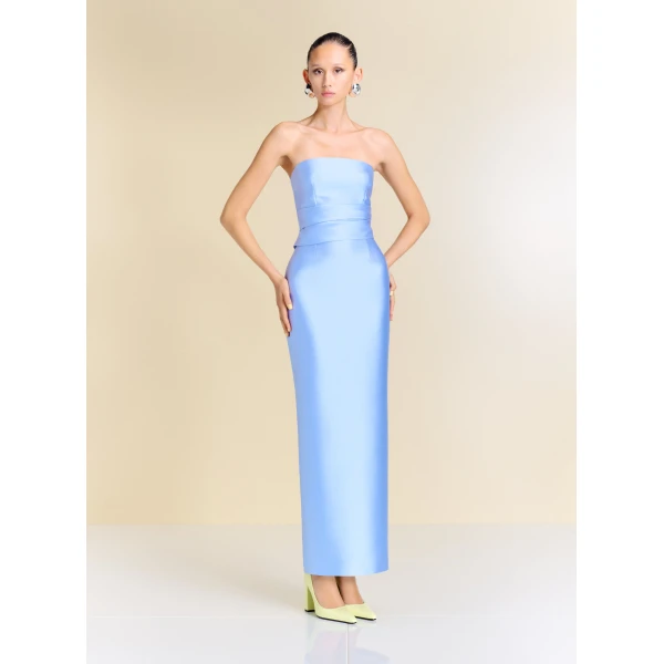 Solace London The Ingrid Maxi Dress in Light Blue