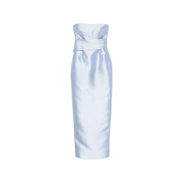 Solace London The Ingrid Maxi Dress in Light Blue | Maxi Dresses | Coveti