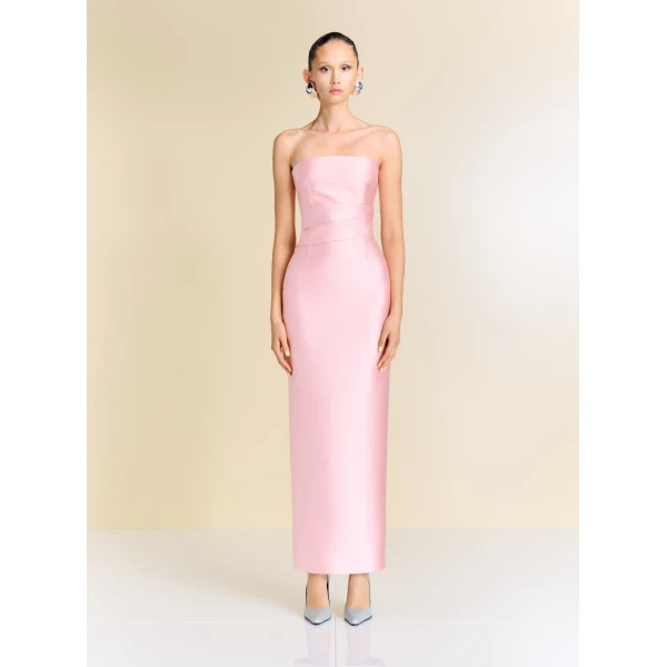 Solace London The Ingrid Maxi Dress in Pale Pink