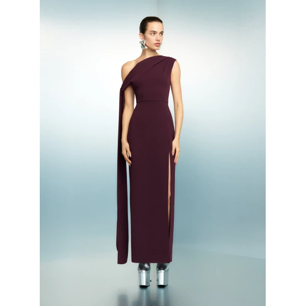 Solace London The Irina Maxi Dress in Raisin