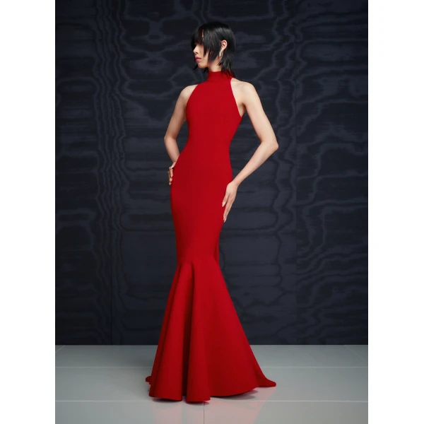 Solace London The Kerra Maxi Dress in Crimson Red