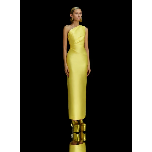 Solace London The Kira Maxi Dress in Lemon