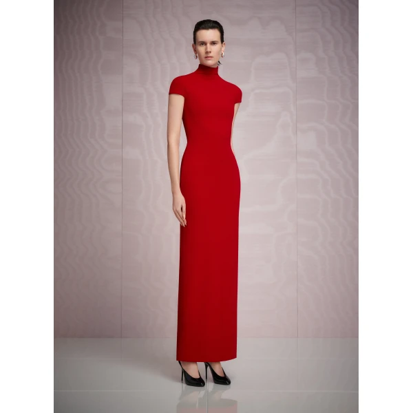 Solace London The Lang Maxi Dress in Crimson Red