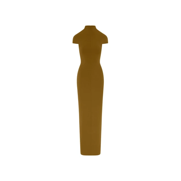 Solace London The Lang Maxi Dress in Gold | Maxi Dresses | Coveti