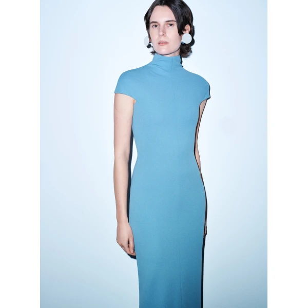 Solace London The Lang Maxi Dress in Slate Blue