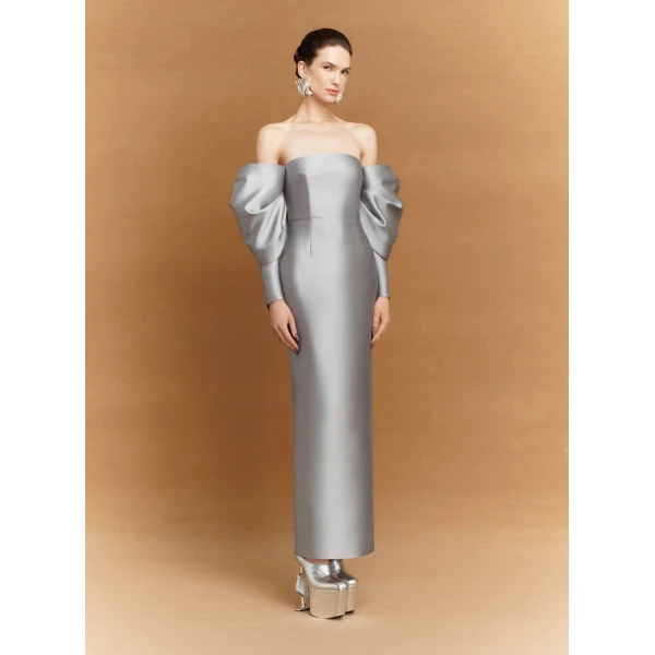 Solace London The Laylah Maxi Dress in Pewter