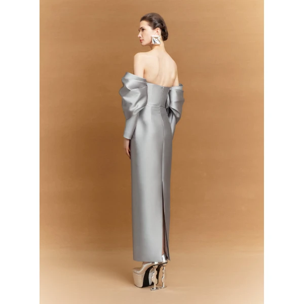 Solace London The Laylah Maxi Dress in Pewter