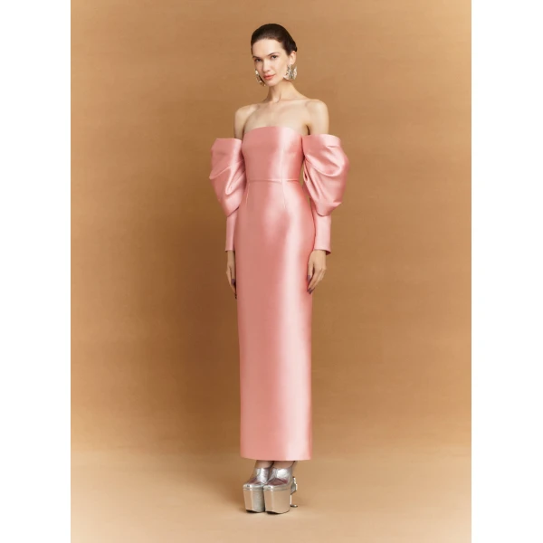 Solace London The Laylah Maxi Dress in Putty Pink