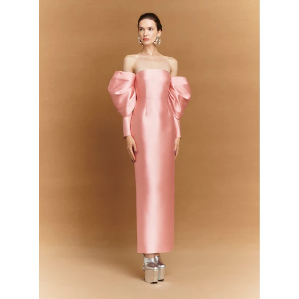 Solace London The Laylah Maxi Dress in Putty Pink