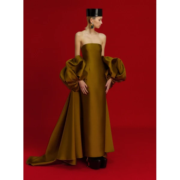 Solace London The Lea Maxi Dress in Gold