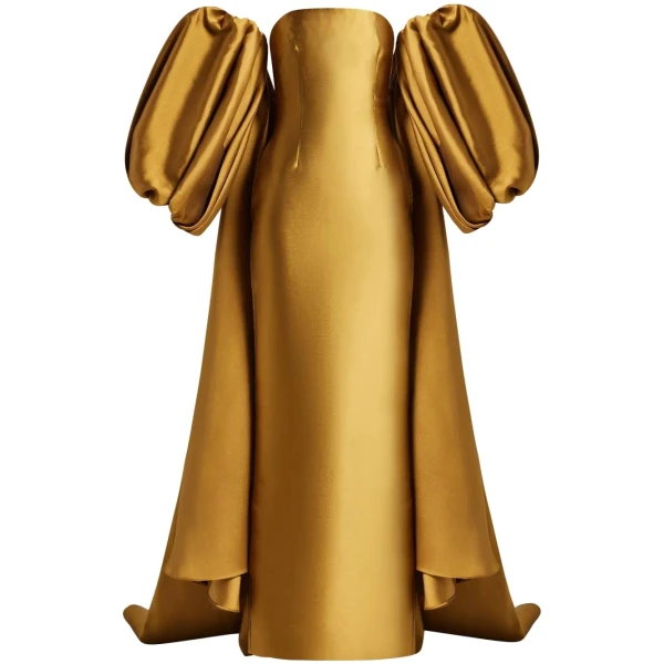 Solace London The Lea Maxi Dress in Gold | Maxi Dresses | Coveti