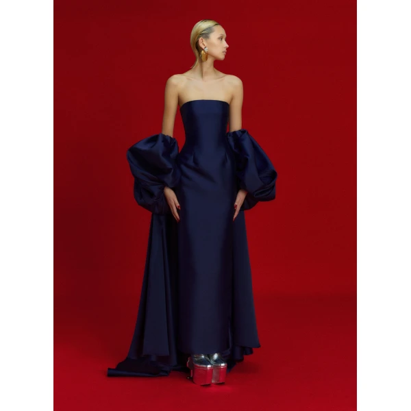 Solace London The Lea Maxi Dress in Navy