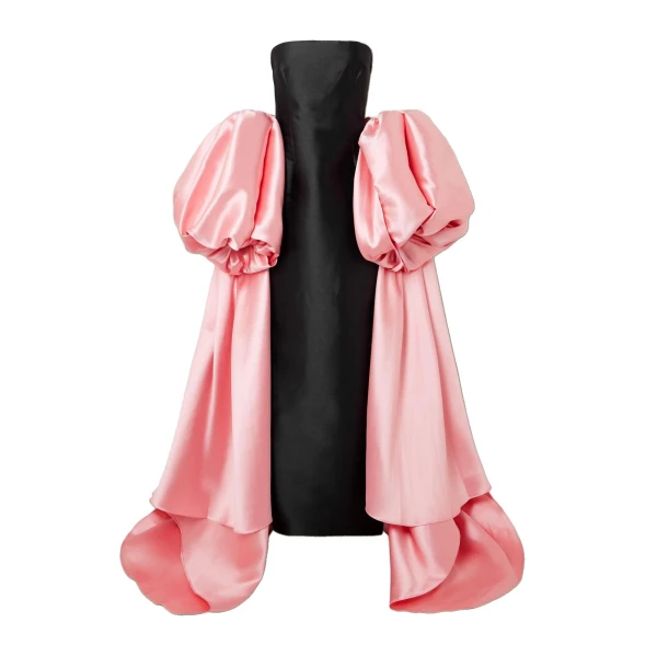 The Lea Maxi Dress in Soft Pink and Black