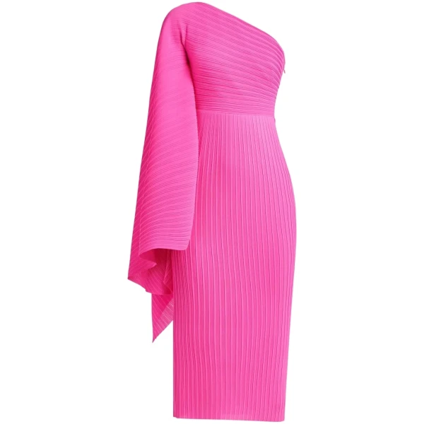 The Lenna Midi Dress in Hot Pink