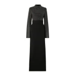 Solace London The Lolo Crystal Maxi Dress in Black | Maxi Dresses | Coveti